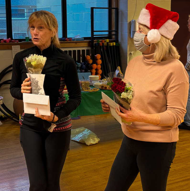 Katy & Jen accepting group gifts